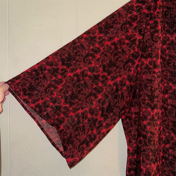 Plus Size 4X Floral Print Catherine's Blouse 3/4 Bell Sleeve Multicolor - Picture 5 of 6